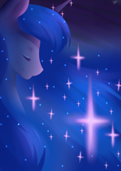 Size: 900x1273 | Tagged: safe, artist:mylittlesheepy, princess luna, alicorn, pony, bust, portrait, profile, solo