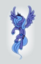 Size: 141x221 | Tagged: safe, artist:modern-warmare, princess luna, alicorn, pony, flying, s1 luna, solo