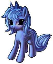 Size: 739x901 | Tagged: safe, artist:mewball, princess luna, alicorn, pony, simple background, solo, woona
