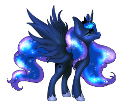 Size: 600x520 | Tagged: safe, artist:sugarcup, princess luna, alicorn, pony, female, horn, mare, simple background, solo