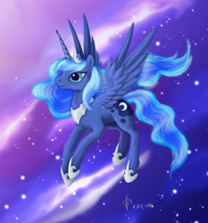 Size: 1300x1396 | Tagged: safe, artist:dalagar, princess luna, alicorn, pony, female, mare, solo