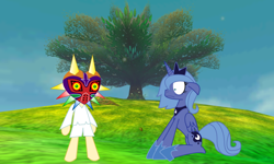 Size: 830x498 | Tagged: safe, artist:sonic-chaos, princess luna, alicorn, pony, crossover, s1 luna, the legend of zelda, the legend of zelda: majora's mask