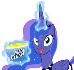 Size: 1321x1238 | Tagged: safe, artist:equestria-prevails, princess luna, alicorn, pony, billy mays, oxy clean, simple background, solo, transparent background