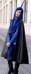 Size: 408x949 | Tagged: safe, artist:hitsachka, princess luna, human, clothes, cosplay, irl, irl human, photo, russian, solo, uniform