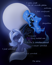 Size: 482x600 | Tagged: safe, artist:ambris, nightmare moon, princess luna, alicorn, pony, duality, s1 luna