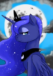 Size: 600x848 | Tagged: safe, artist:diasfox, princess luna, alicorn, pony, female, horn, mare, moon, solo