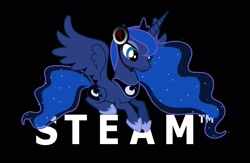 Size: 1981x1290 | Tagged: safe, artist:pinkanon, princess luna, alicorn, pony, gamer luna, prone, solo, wallpaper