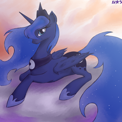 Size: 2000x2000 | Tagged: safe, artist:bloodkiaser923, princess luna, alicorn, pony, female, high res, horn, mare, solo