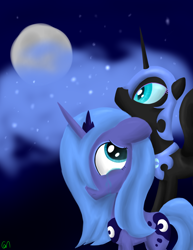 Size: 3400x4400 | Tagged: safe, artist:greeny-nyte, nightmare moon, princess luna, alicorn, pony, duality, s1 luna