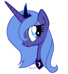 Size: 652x710 | Tagged: safe, artist:mlpazureglow, princess luna, alicorn, pony, bust, portrait, profile, s1 luna, simple background, solo