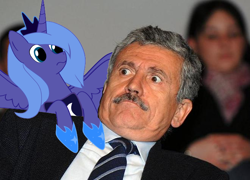 Size: 660x474 | Tagged: safe, princess luna, human, massimo d'alema, reaction image, s1 luna