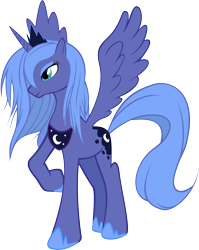 Size: 2368x2981 | Tagged: dead source, safe, artist:khyperia, princess luna, alicorn, pony, high res, s1 luna, simple background, solo