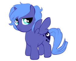 Size: 900x724 | Tagged: safe, artist:icedroplet, prince artemis, princess luna, alicorn, pony, artemabetes, colt, cute, rule 63, rule63betes, simple background, solo, transparent background, vector, woona