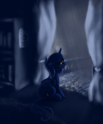 Size: 900x1082 | Tagged: safe, artist:grayma1k, princess luna, alicorn, pony, s1 luna, solo, woona