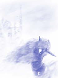 Size: 800x1071 | Tagged: safe, artist:grayma1k, princess luna, alicorn, pony, blizzard, monochrome, snow, snowfall, solo, wind, windswept mane