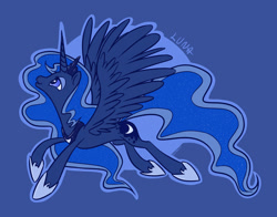 Size: 1280x1006 | Tagged: safe, artist:sparva, princess luna, alicorn, pony, female, horn, mare, simple background, solo