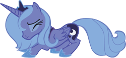 Size: 826x383 | Tagged: safe, artist:sircinnamon, princess luna, alicorn, pony, eyes closed, s1 luna, simple background, solo