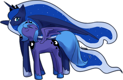 Size: 682x446 | Tagged: dead source, safe, artist:lupreia, princess luna, alicorn, pony, dual persona, female, self ponidox, woona