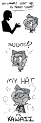 Size: 342x1016 | Tagged: safe, artist:zicygomar, princess luna, alicorn, pony, cartographer's cap, comic, cute, grayscale, hat, japanese, monochrome, moonstuck, woona