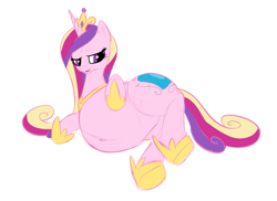 Size: 1807x1315 | Tagged: safe, artist:calorie, princess cadance, alicorn, pony, belly, pregnant, solo