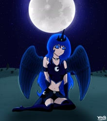 Size: 2220x2524 | Tagged: safe, artist:willisninety-six, princess luna, high res, humanized, moon, solo, winged humanization