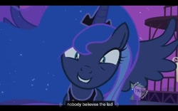 Size: 640x400 | Tagged: safe, screencap, princess luna, alicorn, pony, luna eclipsed, hub logo, youtube caption