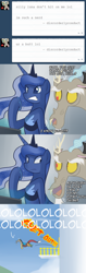 Size: 981x3099 | Tagged: safe, discord, princess luna, alicorn, draconequus, pony, ask gamer luna, female, gamer luna, horn, male, mare