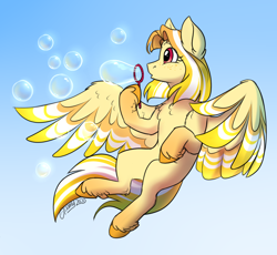 Size: 1250x1150 | Tagged: safe, artist:cosmalumi, oc, oc only, pegasus, pony, bubble, solo