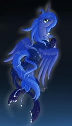 Size: 662x1159 | Tagged: safe, artist:alipes, princess luna, alicorn, pony, clothes, dress, solo