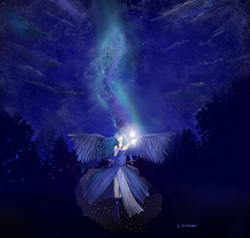 Size: 1051x1000 | Tagged: safe, artist:skyeypony, princess luna, humanized, solo, winged humanization