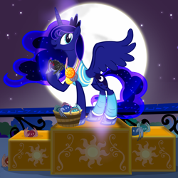 Size: 1200x1200 | Tagged: safe, artist:pixelkitties, princess luna, alicorn, pony, spider, clothes, medal, socks, solo