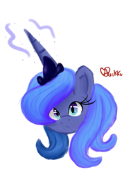 Size: 759x1006 | Tagged: safe, artist:asikku, princess luna, alicorn, pony, female, horn, mare, simple background, solo