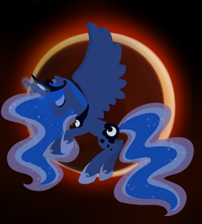 Size: 900x1000 | Tagged: safe, artist:otterlore, princess luna, alicorn, pony, eyes closed, female, horn, mare, solo