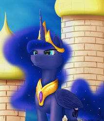 Size: 1100x1283 | Tagged: safe, artist:sonicrainboom93, princess luna, alicorn, pony, accessory swap, regalia, solo