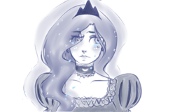 Size: 620x400 | Tagged: safe, artist:smilyxalli, princess luna, bust, humanized, monochrome, solo