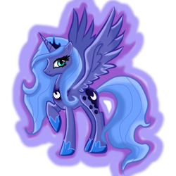 Size: 900x900 | Tagged: safe, artist:blusxshadow12, princess luna, alicorn, pony, raised hoof, s1 luna, solo