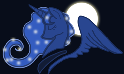 Size: 900x540 | Tagged: safe, artist:yuzukimadoko, princess luna, alicorn, pony, bust, eyes closed, profile, solo