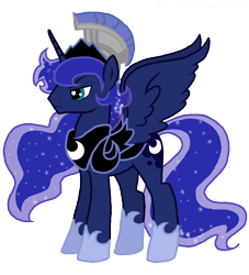 Size: 1446x1596 | Tagged: dead source, safe, artist:jaquelindreamz, prince artemis, princess luna, alicorn, pony, rule 63, simple background, solo