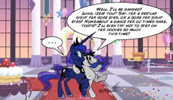 Size: 803x466 | Tagged: safe, princess luna, oc, alicorn, pony, ask, awkward moment, black and white cartoon, cigar, female, gamer luna, male, straight, tumblr