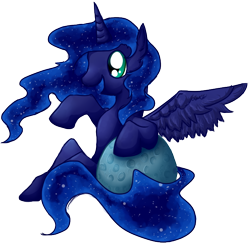 Size: 692x672 | Tagged: safe, artist:sunchance, princess luna, alicorn, pony, moon, simple background, solo, tangible heavenly object