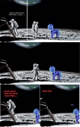 Size: 510x800 | Tagged: safe, artist:jhonnyrebel, princess luna, human, apollo, astronaut, luna and the nauts, moon, moon landing, neil armstrong, nope, s1 luna, vulgar