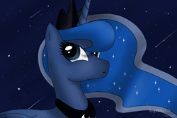 Size: 1800x1200 | Tagged: safe, artist:keeponhatin, princess luna, alicorn, pony, female, horn, mare, simple background, solo