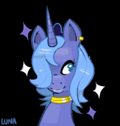 Size: 250x263 | Tagged: safe, artist:mangneto, princess luna, alicorn, pony, bust, colored pupils, s1 luna, solo