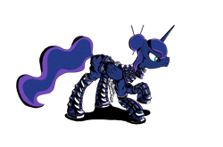 Size: 4000x2632 | Tagged: safe, artist:steptrool, princess luna, alicorn, pony, alternate hairstyle, armor, solo