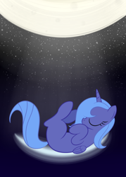 Size: 572x800 | Tagged: safe, artist:hip-indeed, princess luna, alicorn, pony, filly, solo, woona