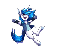 Size: 2700x2000 | Tagged: safe, artist:celes-969, derpibooru import, dj pon-3, vinyl scratch, pony, unicorn, clothes, ear piercing, earring, hair over one eye, jewelry, open mouth, piercing, red eyes, shirt, simple background, transparent background