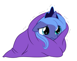 Size: 7500x6000 | Tagged: safe, artist:jessy, artist:mamandil, princess luna, alicorn, pony, absurd resolution, blanket, cute, female, filly, scared, simple background, solo, transparent background, vector, woona