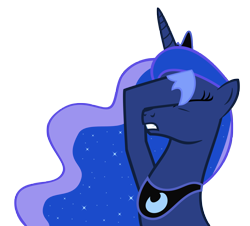 Size: 6000x5412 | Tagged: safe, artist:3luk, princess luna, alicorn, pony, absurd resolution, facehoof, simple background, solo, transparent background, vector