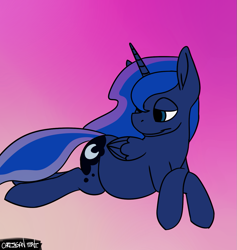 Size: 1133x1195 | Tagged: safe, artist:cardigan-poni, princess luna, alicorn, pony, pregnant, prone, solo