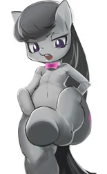 Size: 916x1477 | Tagged: safe, artist:iizuna, octavia melody, earth pony, pony, semi-anthro, armpits, bipedal, fetish, hoof fetish, hooves, pixiv, solo, thunder thighs, wide hips